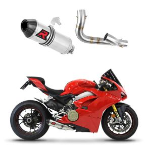 Dominator Uitlaat Ducati Panigale V4 2018 - 2022, Dominator uitlaat Panigale, aftermarket motoruitlaat, RVS uitlaat, lichte en sportieve uitlaat

