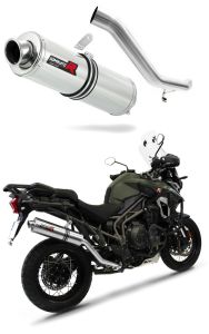 Dominator Uitlaat Triumph Tiger 1200 Explorer 2016 - 2017, aftermarket motoruitlaat, RVS uitlaat, lichte en sportieve uitlaat