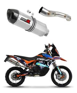 Dominator uitlaat KTM 890 adventure 2021 - 2023, aftermarket motoruitlaat, RVS uitlaat, lichte en sportieve uitlaat